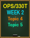 OPS/330T WEEK 2 TOPIC 4 AND TOPIC 5